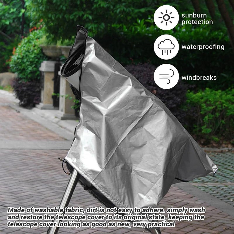 LCJAOF Waterproof Adjustable Telescope Cover - Dustproof Sun Shade with Drawstring for Indoor Outdoor Astronomical Telescopes （150x85cm） - Image 4
